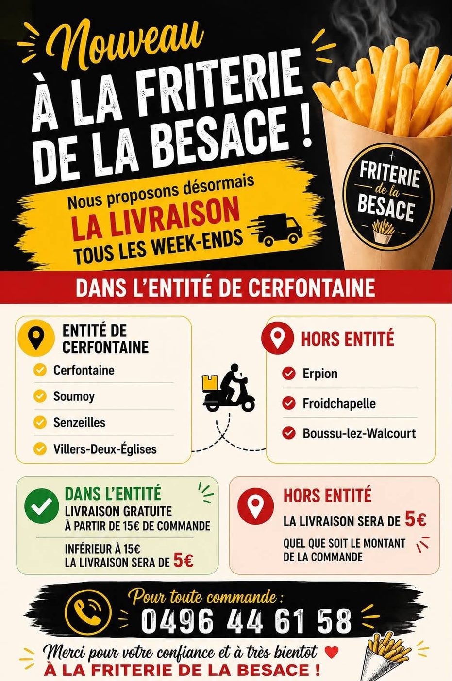 Livraison Friterie La Besace